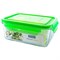 Glazen vershoudbakje groen deksel 1100 ml Glasslock