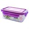 Glazen vershoudbakje paars deksel 715 ml Glasslock