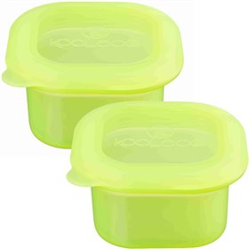 Image of Siliconen Bewaarbakjes Lekdicht Set van 2 Lime - 100 ml