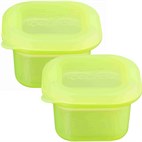 Siliconen bewaarbakjes lekdicht set van 2 Lime 180 ml Kooleco