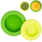 Food huggers en deksels set van 2 geel Food Huggers