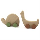 Miniset houten speelgoed figuren Eend en schildpad Pinch toys