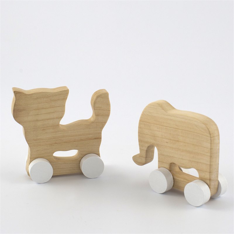 Extra Moment een andere Houten Speelgoed Dieren Set van 2 Kat en olifant Pinch toys