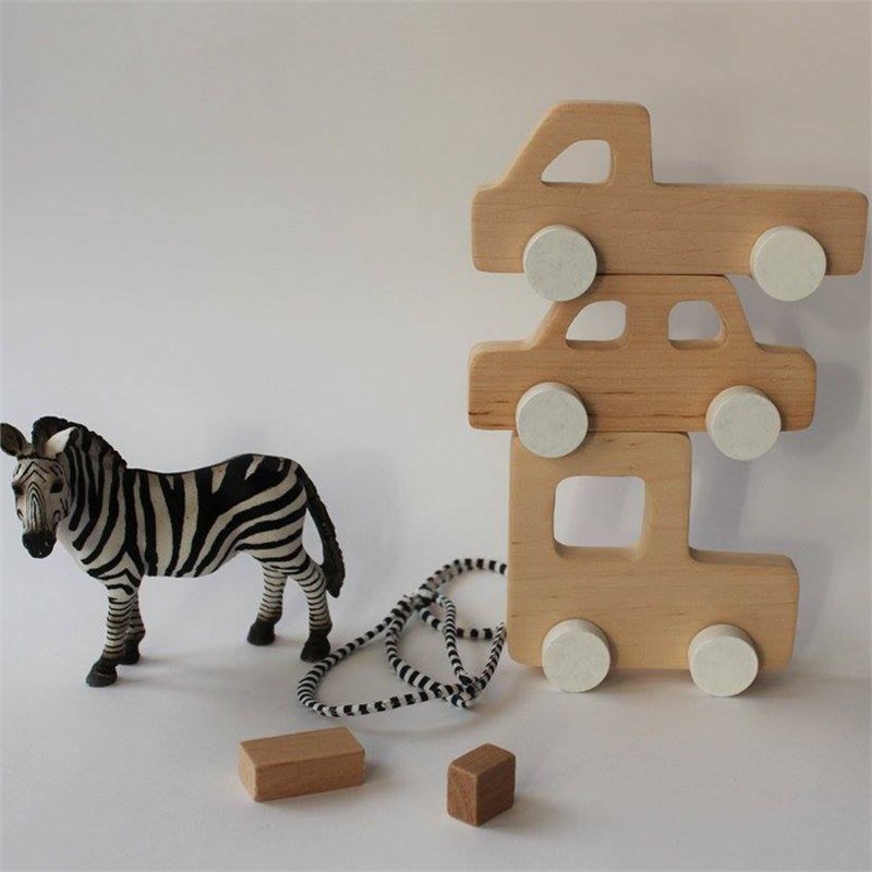 Schat Irrigatie krom Houten Auto Speelgoed en Decoratie Set Pinch toys natuurlijk spelen