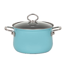 Pan hoog met glazen deksel - Rosso - 24 cm - 6,5 liter
