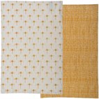 Theedoeken Biologisch Katoen 50x70 cm Set van 2 Dragonfly golden Tranquillo