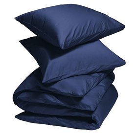 Sale 140x220 Dekbedovertrek Biologisch Katoensatijn Nachtblauw Yumeko