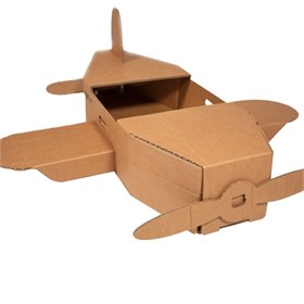 Speelgoed vliegtuig van gerecycled karton KarTent