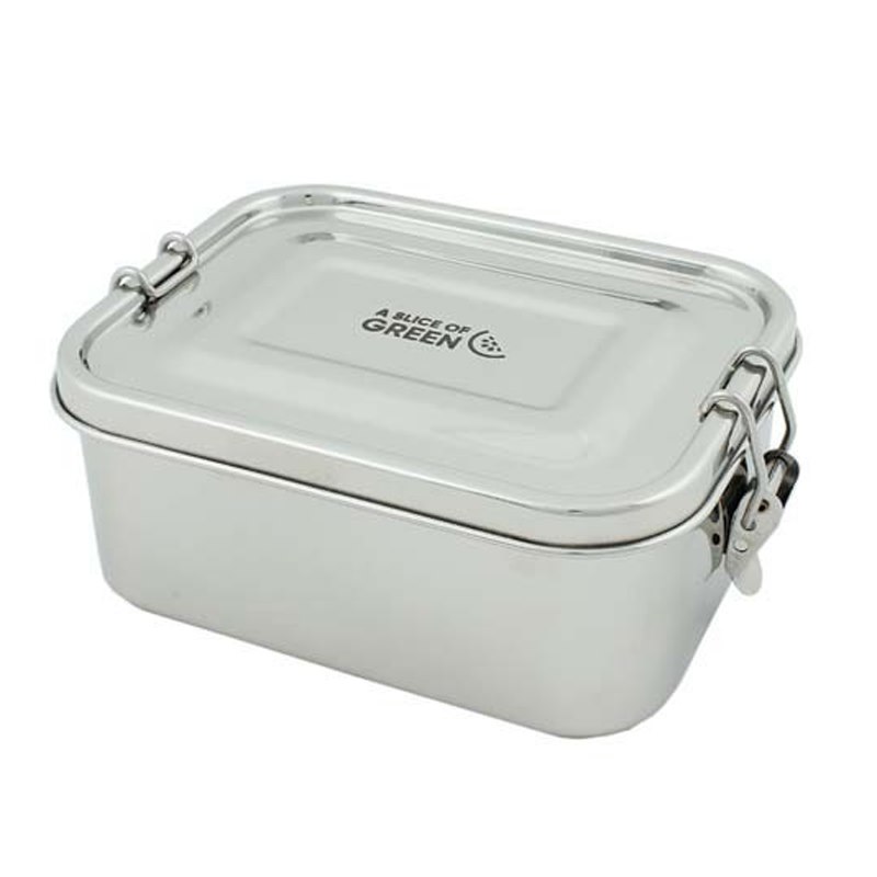 Gelukkig Riskeren Overname Lunchbox Doda met Siliconen Lekrand 18x13x6 RVS A Slice of Green Doda