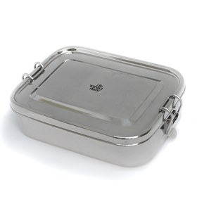 Image of Lunchbox RVS met Siliconen Lekrand 21x15x6