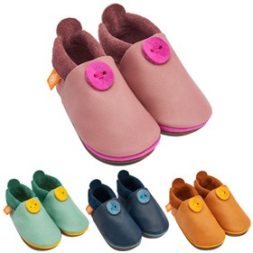 Image of Leren Kindersloffen Amigo met Antislip Zool van Kurk-Rubbermengsel