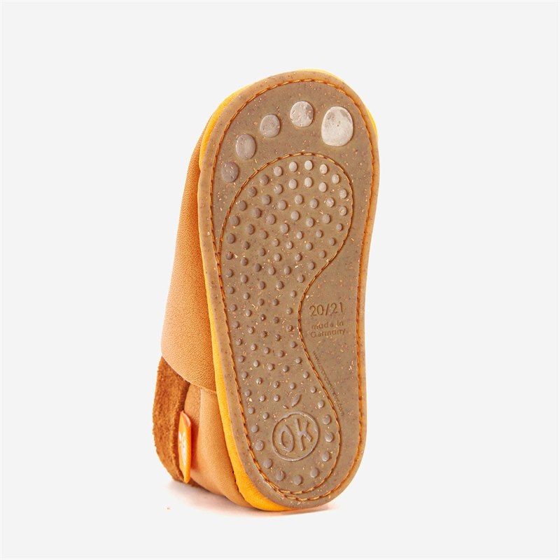 Leren met Antislip Zool van Kurk-Rubbermengsel Orangenkinder pantoffels