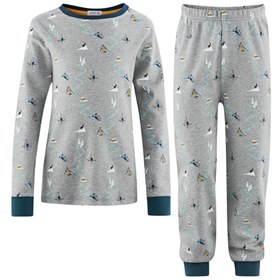 Kinderpyjama biologisch katoen Grijs-Blauw Living Crafts