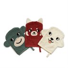 Set van drie washandjes van badstof biokatoen 15 x 21 cm Roommate