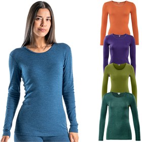 Image of Longsleeve Ronde Hals Biologische Wol en Biokatoen Vrouw