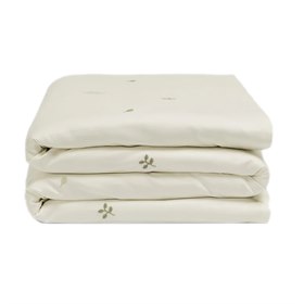 Dekbedovertrek Bio Katoen Satijn met Dieren Design 140x220 Warm White Botanical Yumeko