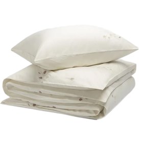 Dekbedovertrek Bio Katoen Satijn met Print Warm White Sea Shell Yumeko