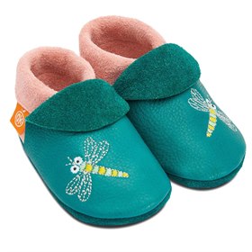 Leren Kinderslofjes Libelle met Anti-Slip Zool Orangenkinder