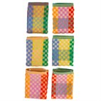 Twee 30x30 Doekjes van Katoen Restanten Checkered check Foekje Fleur