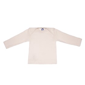 Shirt Lange Mouw Biologische Wol, Biokatoen en Zijde Envelophals Naturel Cosilana