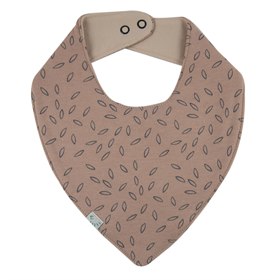 Omkeerbaar Bandana Slabbetje van Biologisch Katoen Beige Leaves Popolini