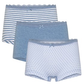 Meisjesboxer Biologisch Katoen en Elastan Set van 3 Blauw Comazo