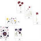 Set van 3 Dubbele Kaarten met Bloemen op Gerecycled Papier A6 Blackbird