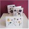 Set van 3 Dubbele Kaarten met Bloemen op Gerecycled Papier A6 Felicitatie Blackbird