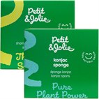 Babyset Shampoo en Body Bar met Konjac Spons Plasticvrij Petit & Jolie