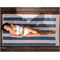 Gestreepte StranddoekBiologisch Katoen 100x180 cm Faded Blue Yumeko