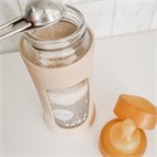 Glazen Babyfles Brede Hals met Natuurrubber Speen en Hoes Plasticvrij 250 ml Hevea