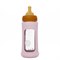 Glazen Babyfles Brede Hals met Natuurrubber Speen en Hoes Plasticvrij 250 ml Hevea