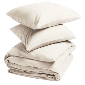 Sale 140x220 Dekbedovertrek Set Percal Biokatoen Lichtzand