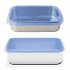 Lunchtrommel RVS Rectangle met  Gekleurd Doorzichtig Deksel U-konserve