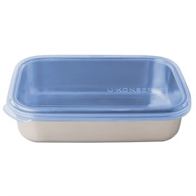 Lunchtrommeltje RVS Rectangle met  Gekleurd Doorzichtig Deksel M U-konserve