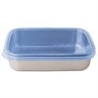 Lunchtrommeltje RVS Rectangle met  Gekleurd Doorzichtig Deksel M U-konserve