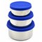 Tweedekans RVS Lunchbakjes Rond Plasticvrij Set van 3 Blauw Made Sustained