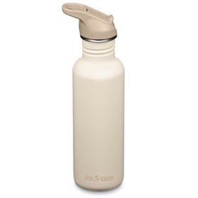 RVS Drinkfles Flip Seal Sport Cap Lekdicht met Rietje Classic 800 ml White Cap Grey Garnet Klean Kanteen