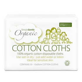 Biologisch Katoenen Wegwerpdoekjes 50 stuks Simply Gentle