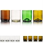 Rebottled Short Tumblers Set van 4 van Geupcycled Glas 330 ml Rebottled