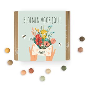 Bloemen voor jou - Gift Box Medium met 9 Bio Bloembommetjes Blossombs