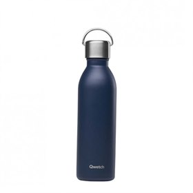 Tweedekans Effen Thermosfles Lekdicht van Gerecycled RVS Donkerblauw 600 ml Qwetch