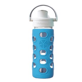 Glazen Drinkfles Lekvrij Siliconen Hoes Flip Cap Active 350 ml Lifefactory