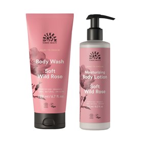 Gift set Bodylotion en Body Wash Soft Wild Rose Urtekram