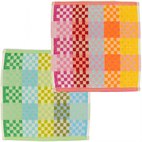 Twee 30x30 Doekjes Checkered Check van Katoen Restanten Foekje Fleur