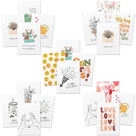 Set van 4 Ansichtkaarten met Bloemzaadjes Gerecycled Papier A6 Growing Paper