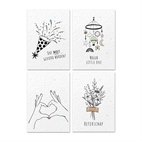 Set van 4 Ansichtkaarten met Bloemzaadjes Gerecycled Papier A6 Doodle-ie-doo Growing Paper
