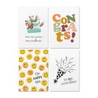 Set van 4 Ansichtkaarten met Bloemzaadjes Gerecycled Papier A6 Felicitatie Growing Paper