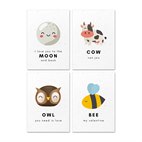 Set van 4 Kaarten met Bloemzaadjes Gerecycled Papier A6 Dieren Liefde Growing Paper