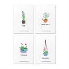Set van 4 Kaarten met Bloemzaadjes Gerecycled Papier A6 Lente in de Tuin Growing Paper